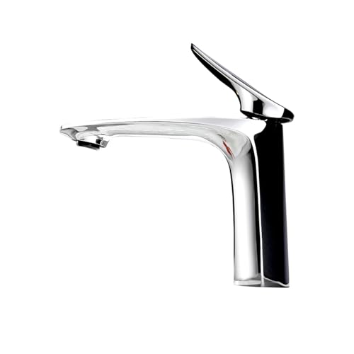Compatible con grifos de baño de Lujo VGX, Grifo Monomando for Lavabo, grifería for Lavabo Gourmet, Grifo de Agua fría y Caliente, latón Cromado, Negro, Oro Cepillado(Chrome Faucet)