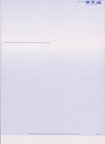 BLANK PERFORATED STATEMENT PAPER - MASTERCARD, VISA, AND DISCOVER LOGOS (1000 BLUE)