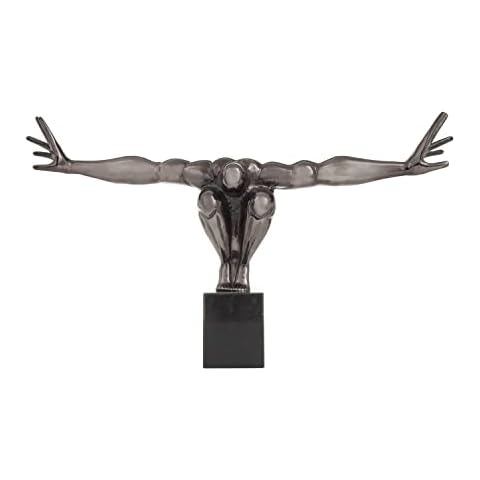 Deco 79 Sculpture, Aluminum, Black, 31" L x 5" W x 18" H Cover
