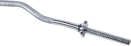 WF Athletic Supply Adjustable Dumbbells Barbell Weight Set with 1-Inch Threaded Chrome Knurled EZ Curl or Straight Bar Handle, Strength Training for Home Gym Weight Lifting, Gray Grip Plate Sets - Thumbnail 4