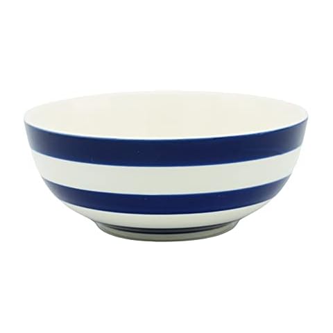 Blue and White Striped Soup & Cereal Bowl Cover