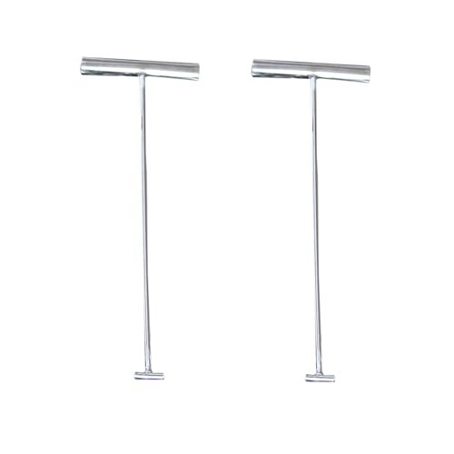 ZIMGOD Set of 2 Hook Lifting Tool for Manholes Drain Grate, Silver Stainless Steel Sewer Cover Lifters, Roller Shutter Door Pullers for Home Shop(73.5cm (29