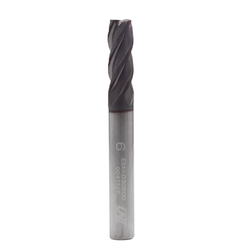 Image of Carbide Square End Mill 4 Flute HRC55 for Milling Prehardened Steel,Carbon Steel,Alloy Steels etc (1, 6mm /0.24in)