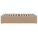 vidaXL Bettgestell, Bettrahmen mit Lattenrost, Polsterbett Bett für Schlafzimmer, Einzelbett Schlafzimmerbett, Cappuccino-Braun 90x200cm Kunstleder