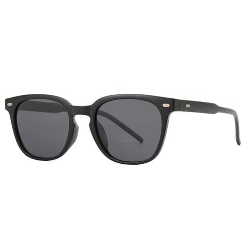 Lunettes de soleil tendance vintage homme femme monture rectangulaire rétro à rivets