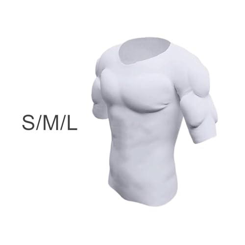 Image of Meadawgs Fake Muscle T Shirt Men Costume Fake Shoulders for Dress up New Year Cosplay S|Clothing Shoes & Accessories | Costumes Reenactment Theater | Costumes |1 Padded Muscle ShirtA
