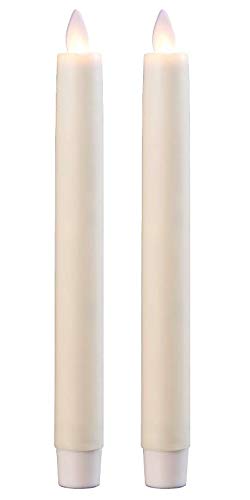 Preisvergleich Produktbild 2x Sompex 38130 Flame LED - Echtwachs Stabkerze elfenbein 2,5 x 23cm