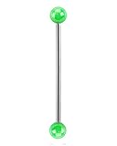 Color: Verde. Acero Quirúrgico Barbell Industrial/de andamio metálico con revestimiento acrílico verde de - 38 mm