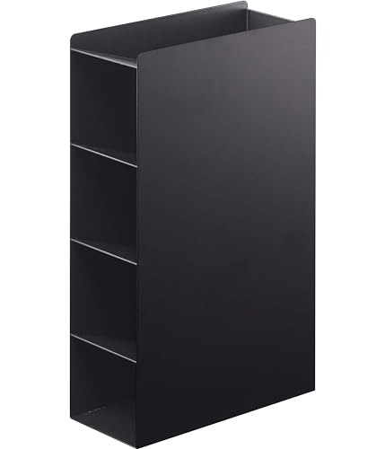 山崎実業(Yamazaki) ラップスタンド4段 ブラック 約W8XD18XH29.5cm タワー ラップホルダー スリム設計 出し入れ簡単 4996