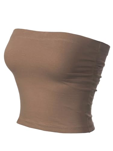 Image of MixMatchy Women's 3 Pack Tube Top Built-in Bra Strapless Ruched Bandeau