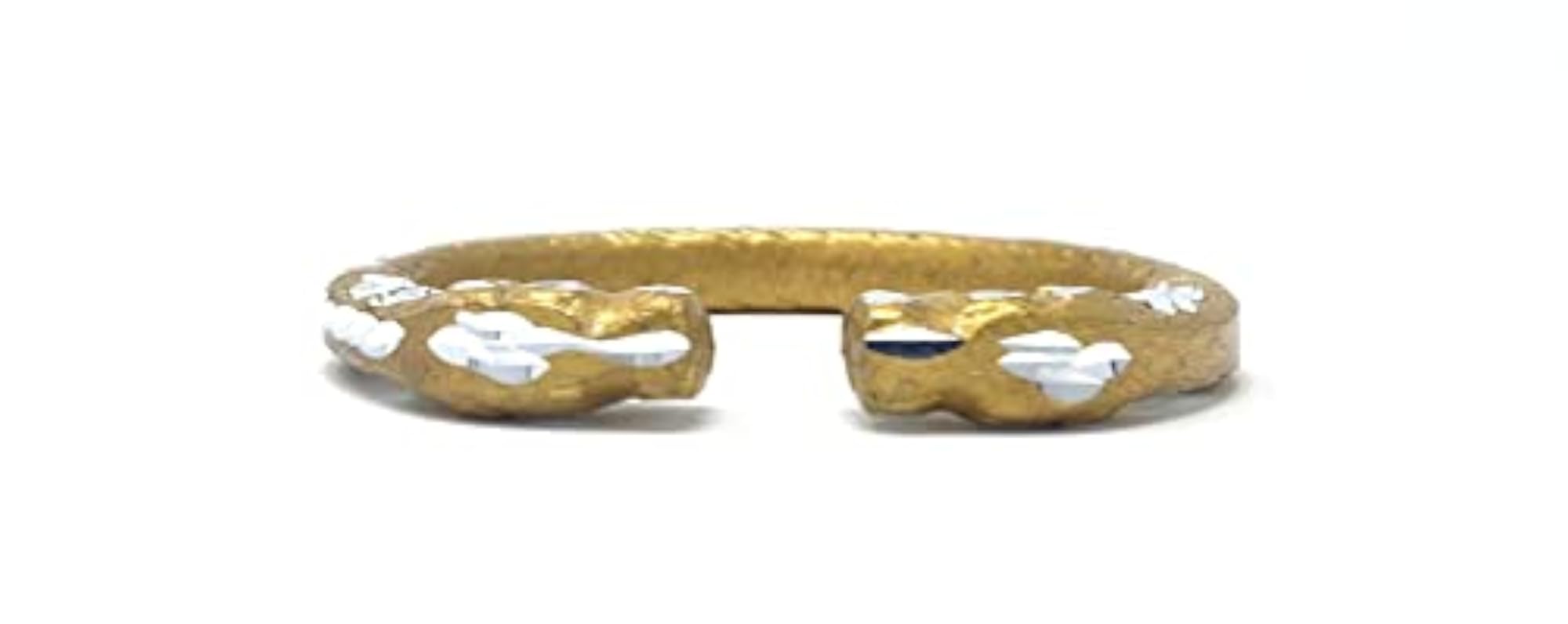 Gold Plated Tiger Design Adjustable Kada for Men, Stylish Indian Bracelet