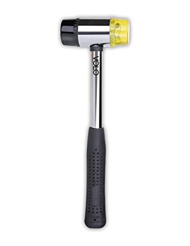 Image of Volo Long Lasting Double Faced 25mm Hammer, Nylon Hammer Head, Rubber Mallet Head.(Color: yellow and Black)