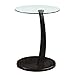Coaster Home Furnishings Accent Table with Round Glass Table Top Cappuccino and Clear