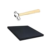 15cm MiniMartello,6 Pollice MartelloperGioielli,Martelloperlacreazione di gioielli,Martelloapenna a sfera,MartelloperGioielli In Metallo con Blocco Panca in Gomma per la creazione digioielli