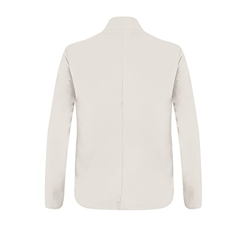 Blazer feminino casual de escritório sólido para mulheres da moda, 1 - Branco, XX-Large