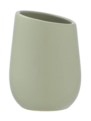 Wenko - Bicchiere per spazzolino da denti in ceramica di alta qualità con superficie opaca, per conservare spazzolino da denti e dentifricio