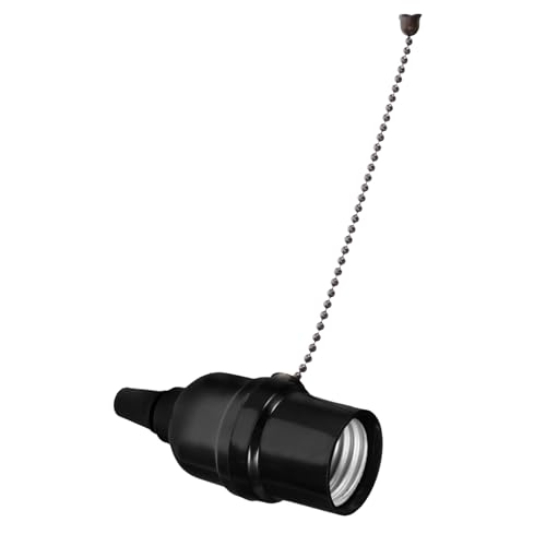 Tofficu Ceiling Light Lamp Holder Pull Chain Lamp Socket E26 Socket Construction Flexible Zipper