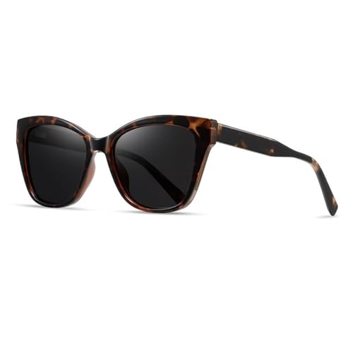 Lunettes de soleil pour femmes UV400 monture papillon gris clair pour festival et plein air