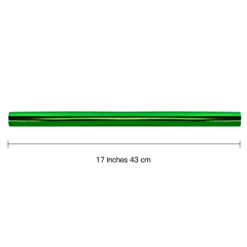 Image of RUSPEPA Green Metallic Wrapping Paper - Solid Color Paper Perfect for Wedding, Birthday, Christmas, Baby Shower - 17 Inches X 32.8 Feet