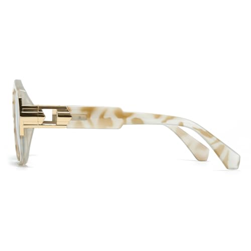 Lunettes de soleil style rétro moderne à structure polygonale et finitions soignées - 2