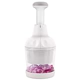 Vegetable Chopper, Food Chopper Manual Hand, Onion, Salad, Garlic, Nut & Veggie Cutter, Dishwasher Safe, White
