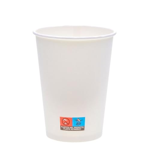 ECOPICNIC Lot de 1000 gobelets en carton 180 ml blancs | Gobelets jetables à café en papier à emporter - Gobelets à café jetables pour boissons chaudes - Gobelets de fête - Fournitures de restauration