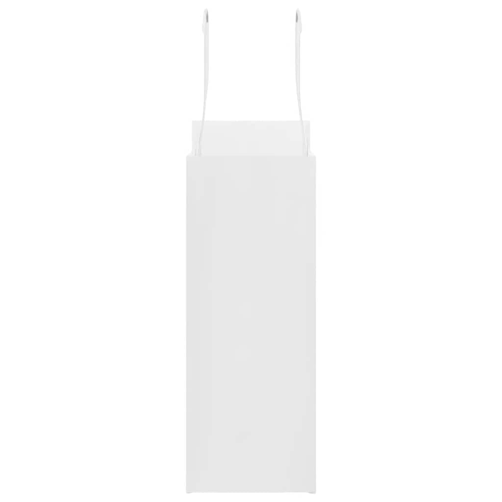 Papierowe torebki z papieru typu kraftowego, 250 sztuk, z uchwytami, białe, 18 x 8 x 22 cm, 6 kg, do pakowania prezentów, na imprezę, zakupy, wynos