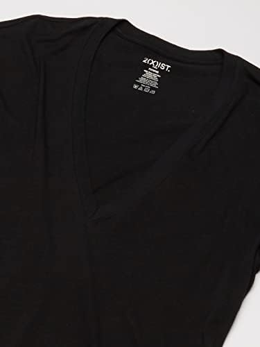 2(X)IST Men's Pima Cotton Slim Fit Deep V-Neck T-Shirt, Black, Large