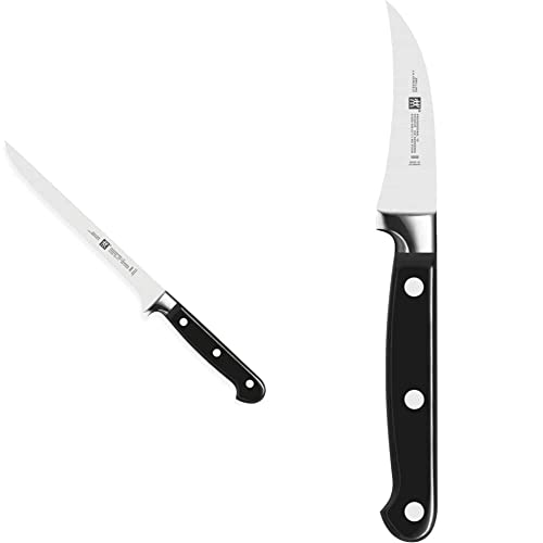 Zwilling Professional S Filiermesser, Klingenlänge: 18 cm, Schwarz & 1001437 31020-051 Professional S Schälmesser, Rostfreier Spezialstahl,Sonderschmelze,genietet,Vollerl,70mm,schwarz