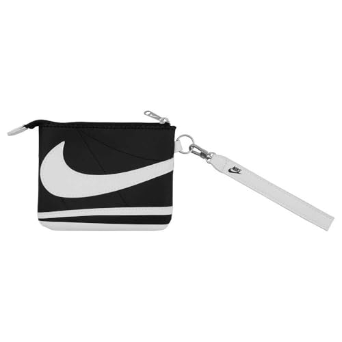 Nike Icon Cortez Wristlet Document Wallet Clutch Bag with Black Strap, Black