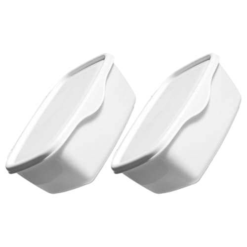 JECOMPRIS 2 Stück Pack Feuchttücherbox aus Bruchfestem PP mit Deckel Rechteckiger Feuchttuchspender für Büro und Zuhause Staubdicht und Kompakt