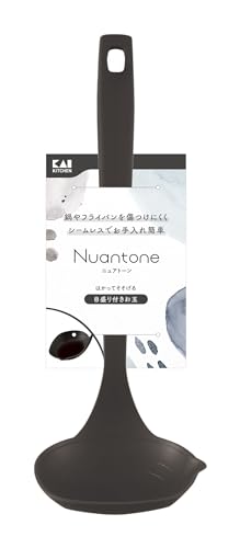 貝印 KAI お玉 目盛り付き オールナイロン 日本製 食洗機対応 傷つけにくい お手入れ簡単 チャコールブラック ニュアトーン DE6319