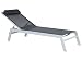 Produktbild Gartenliege Liegestuhl Sonnenliege Relaxliege Schwarz Aluminium Polyester Kissen