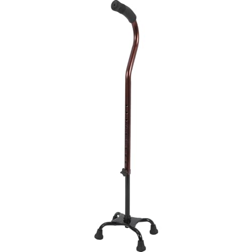 SAFIGLE Bastón de Cuatro Patas de Aleación de Aluminio Superficie Pulida y Empuñadura Cómoda para Personas Mayores y Discapacitados Color Negro