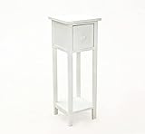 Maße: 25*25*70 Avior Home Konsolentisch mit Schublade, Flurtisch mit Ablage, Holz Beistelltisch Nachtkonsole (White)