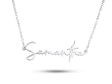 Personalised Sterling Silver Name Necklace Custom Gold Name Jewellery Customised Dainty Pendant Birthday Gift Ideas for Women Girl Teenage (925 Sterling Silver)