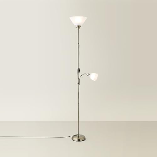 MiniSun | Modern Brass 2 Way Mother/Father and Child Floor Lamp | Floor Lamps & Torchieres, Home Décor & Improvement Essential | Includes LED Bulbs