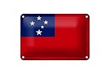 FEMER Blechschild Flagge Samoa 18x12cm Flag of Samoa Vintage Dekoration
