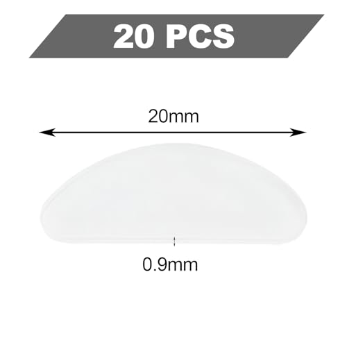 KMKANPO 10 Paar 1mm Silikon Nasenpads Antirutsch Brillenpads, Selbstklebend, Für Brillen Und Sonnenbrillen(Transparent)