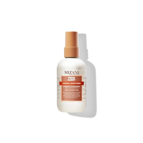 Mizani Thermal Styling Serum, Provides Hydration and Heat Protection Up to 230°C, For All Texture Types, Layerable, Infused with Argan Oil and Agave Extract, Press Agent Smoothing Styling Serum, 100ml