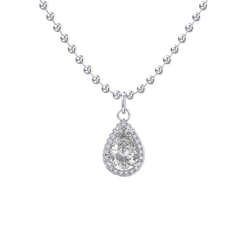 Collier en argent sterling pour femmes avec pendentif en zircone cubique