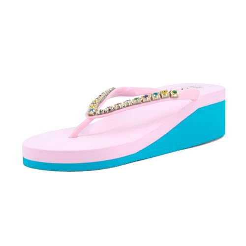Claquettes compensées confortables et durables, tongs d'été légères pour femme