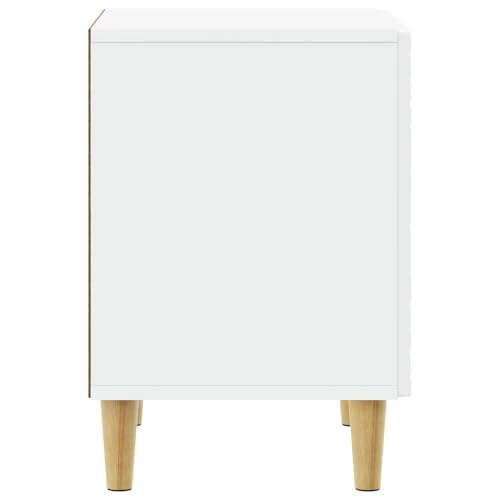 Table de chevet blanche en bois massif d'eucalyptus pour une chambre chic et durable
