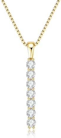 AINUOSHI Lab Created Moissanite Bar Necklace 0.56 cttw Imitation ...
