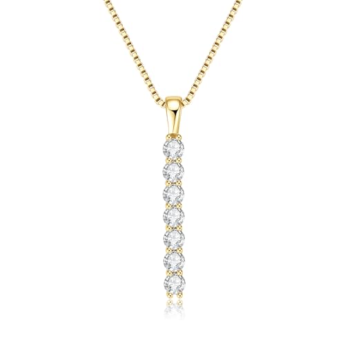AINUOSHI Lab Created Moissanite Bar Necklace 0.56 cttw Imitation Diamond Alternative Necklace for Women S925 Sterling Silver Y Necklace Simple Fashion Jewelry Gifts for Women