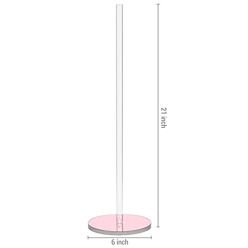 Mygift 20 Inch Premium Clear Acrylic Freestanding Toilet Paper Roll Holder Storage Stand With Reflective Copper Tone Base - Holds Up To 5 Rolls #TOP5