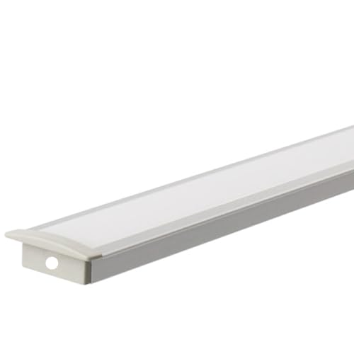 Profilo Per Striscia Led 1Mt Barra Da Incasso Alluminio Copertura Opaca