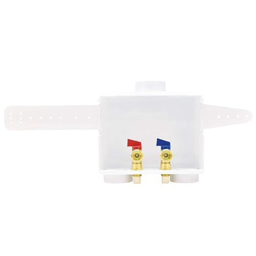 Image of Eastman 1 /2 Inch CPVC Connection x 3 /4 Inch MHT Washing Machine Outlet Box, Push to Connect Brass Plumbing Fittings, Double Drain, 60244