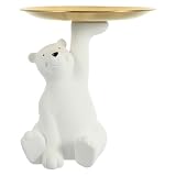 ifundom Polar Bear Bear-Shaped Key Storage Tray Resin Decorative Plate for Entryway Table Desk Organizer Home D Cor Accent 6.63 Inch