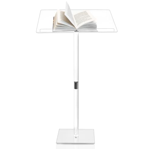 Acrylic Podium Stand, Lecterns & Podiums Modern, Clear Podium Stand, Acrylic Podium Pulpits for Churches, Classroom, Concert, Speech, Weddings, 23.6\" L x 15.7\" W x 42.3\" H, Angle Adjustable